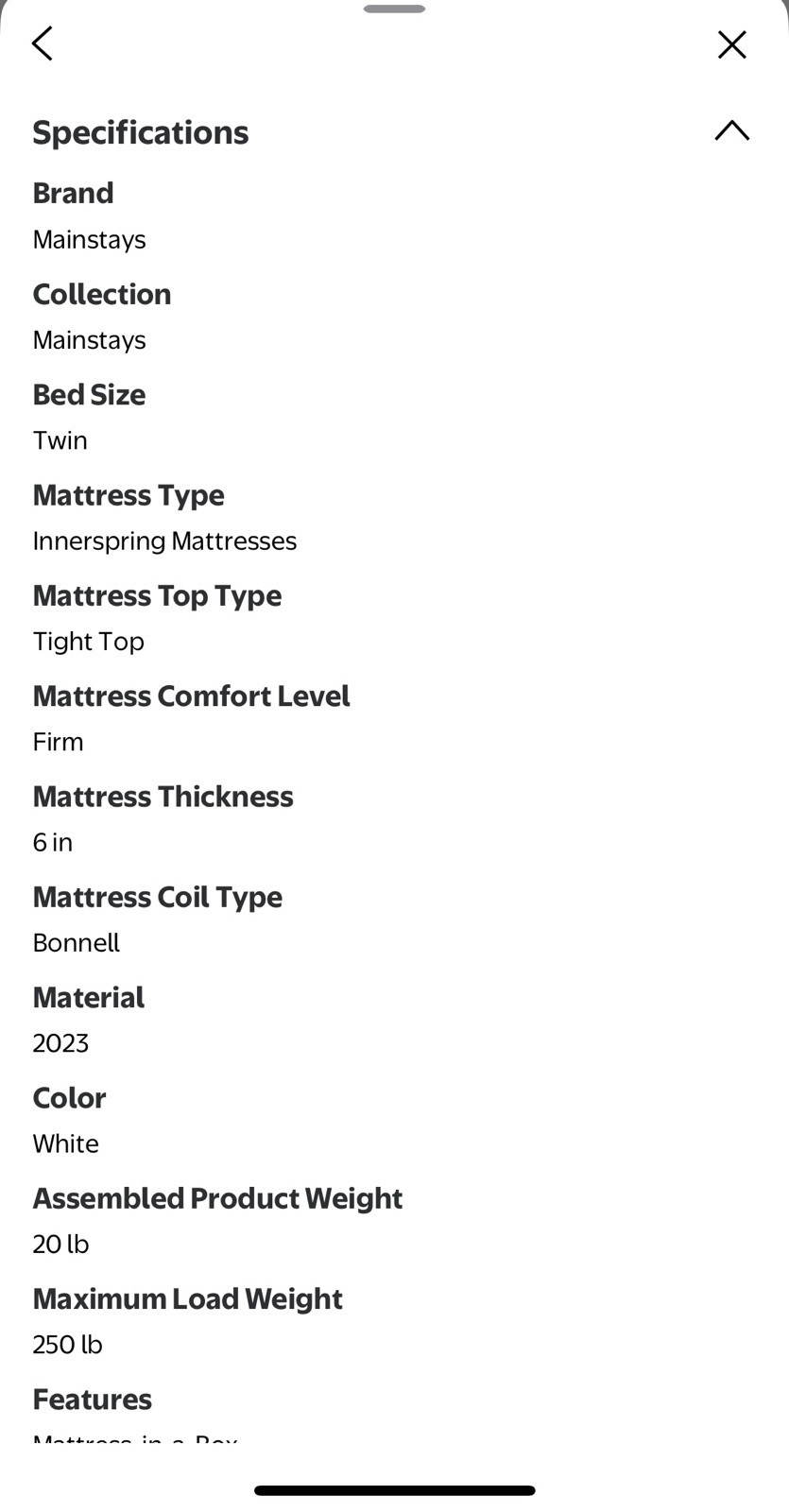 NEW Mainstays WMMS06TTGRSP2 6″ Innerspring Coil Mattress, Twin