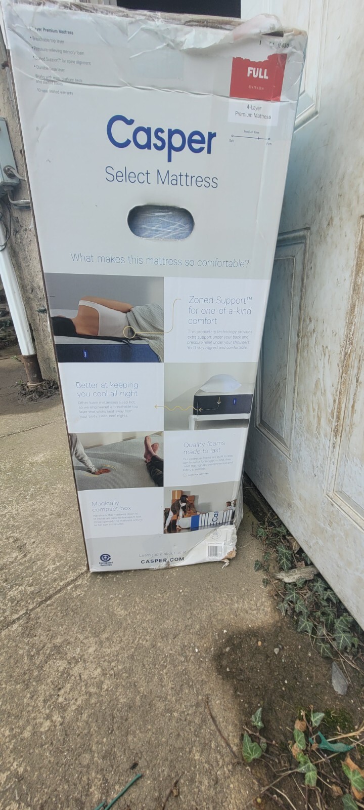 Casper Select FULL 12″ Memory Premium Foam Mattress Medium Firm New in Box