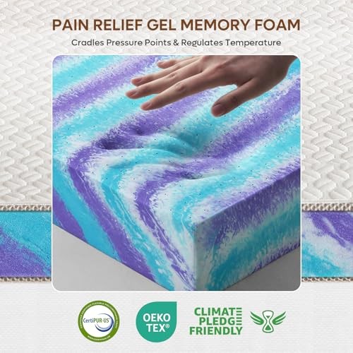 3 Inch Gel Memory Foam Mattress Topper Size (60 x 80 Queen White (3 Inch)