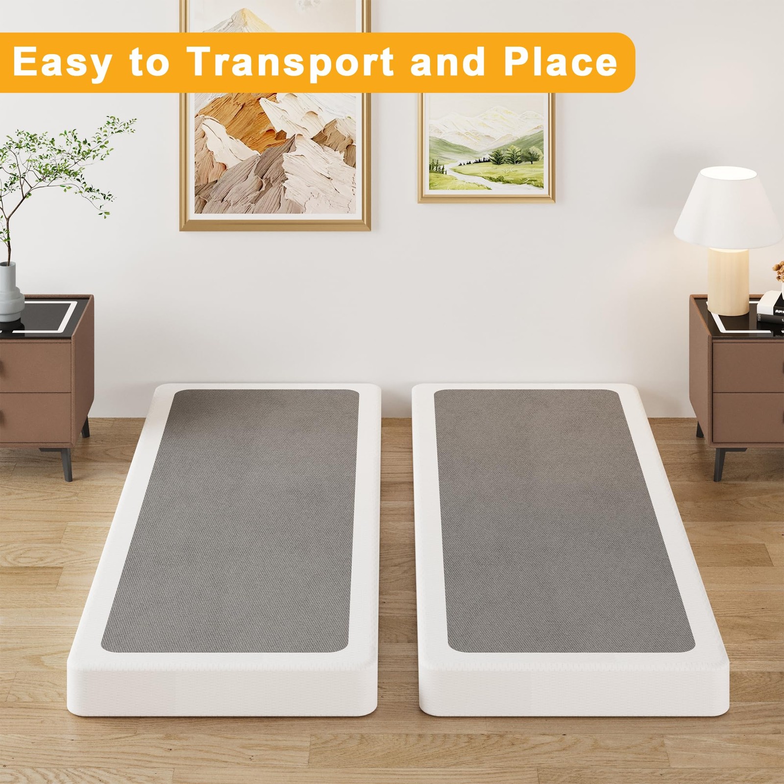 4 Inch Split California King Box Spring, Heavy Duty Metal Cal King Box Spring Ma