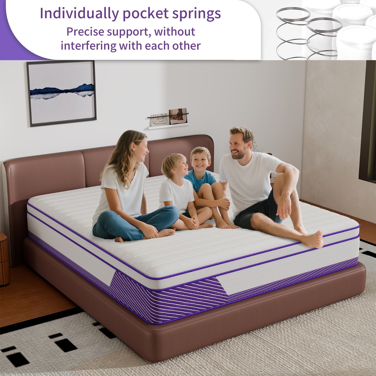 12″ 14″ Mattress Twin Full Queen King Size Hybrid Pocket Spring Memory Foam Bed