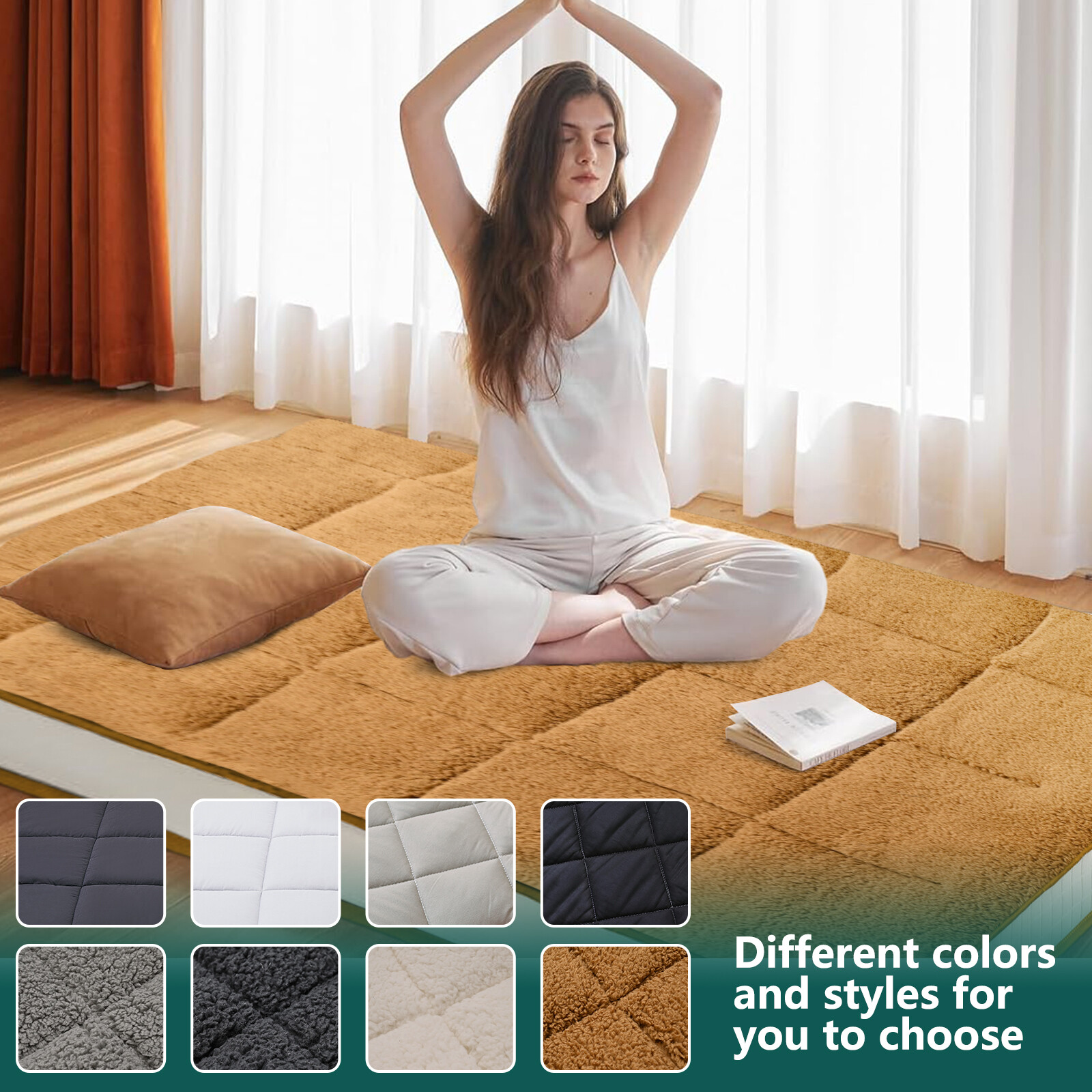 NAIZEA Japanese Floor Mattress Futon Mattress Dual Use Design Mattress 4 Colors