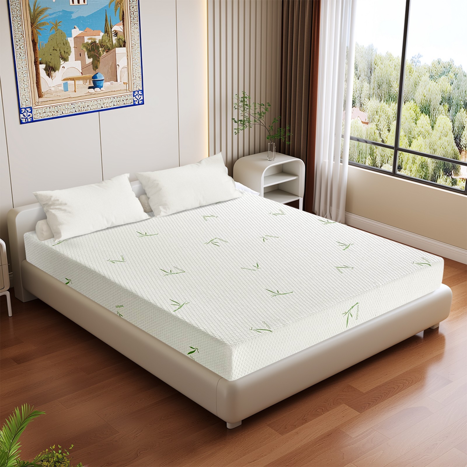 5″ 6″ 8″ Gel Memory Foam Mattress with Breathable Bamboo Fabric Removable Cover