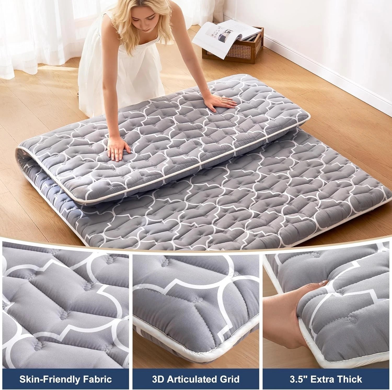Luxury 9-Layer Queen Size Futon Mattress – Foldable, Portable for Every Occasion