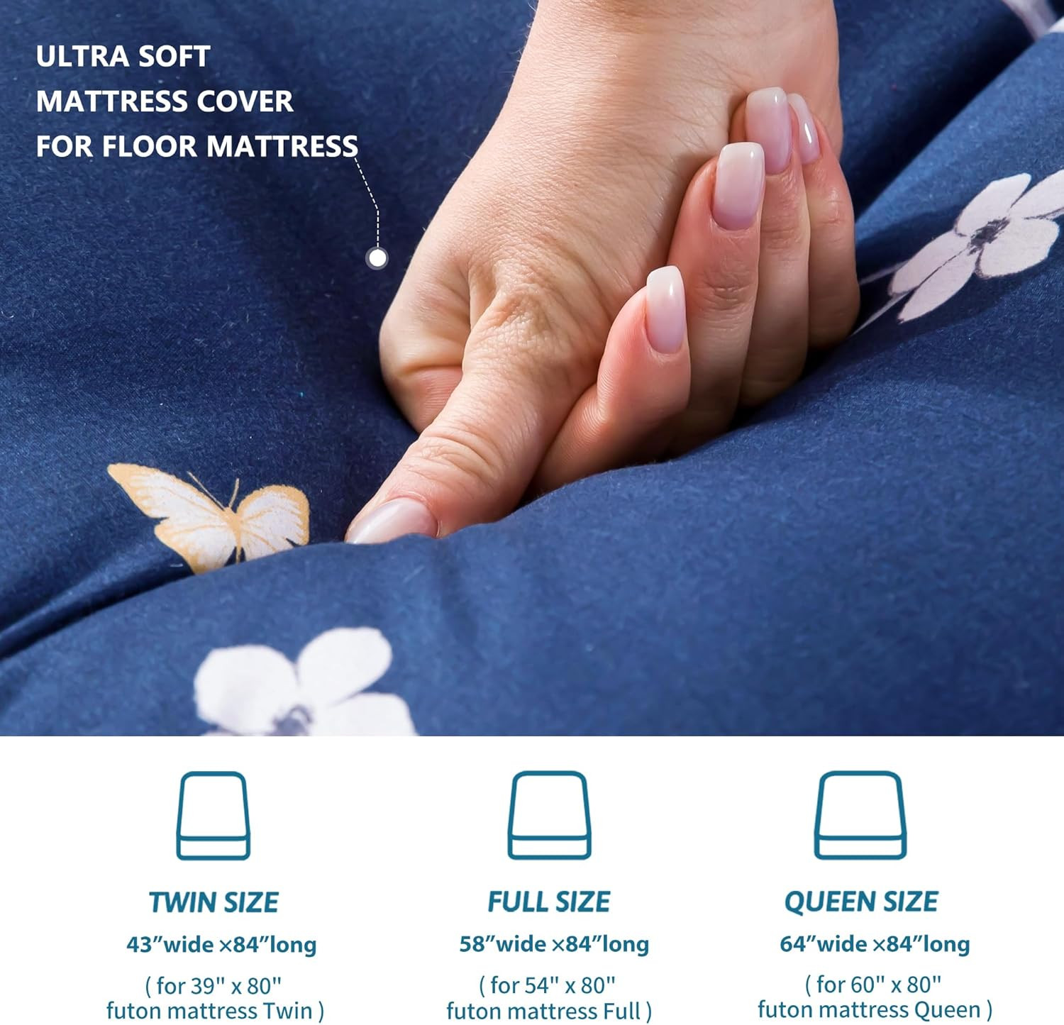 Mattress Cover for Traditional Japanese Futon Mattress, Queen, Star