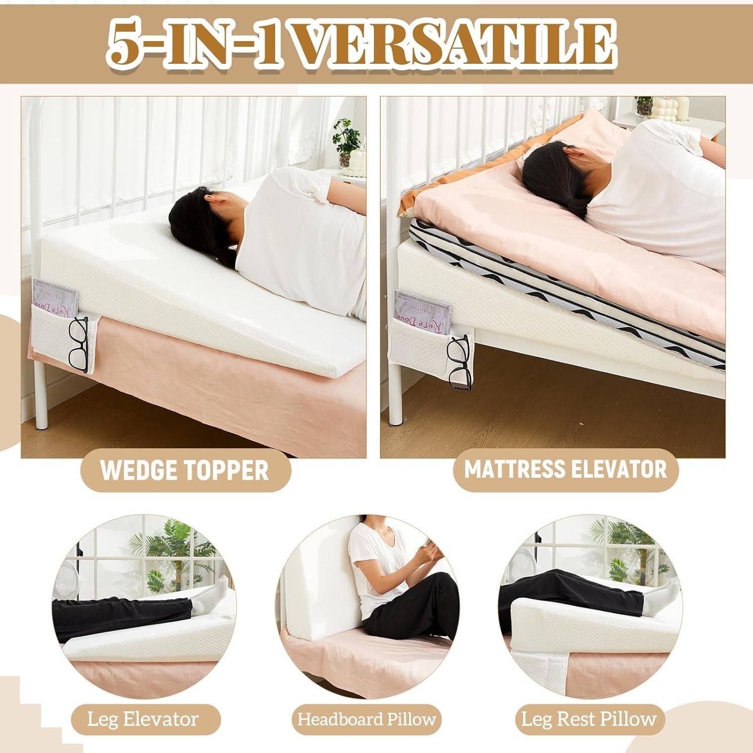 Mattress Wedge for Acid Reflux 5 Inch Queen Size Bed Wedge under Support Mattres