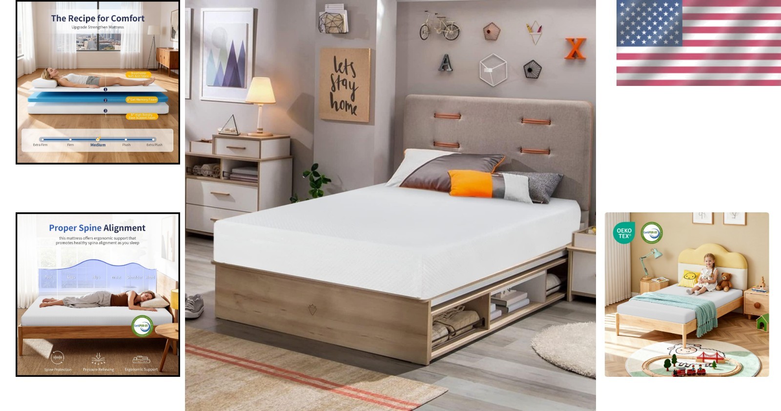 Washable Cover Twin Mattress | Pressure Relief | Cooling Gel