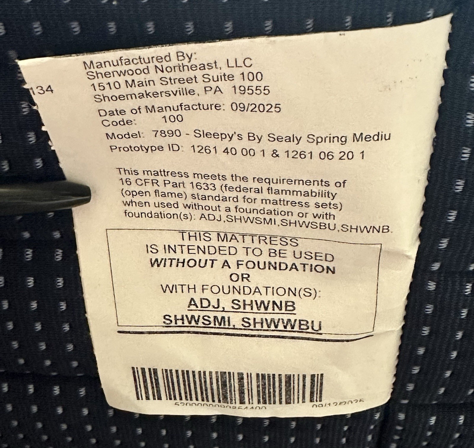 Sleepy’s By Sealy Innerspring Medium Blue Twin 11.5” Mattress