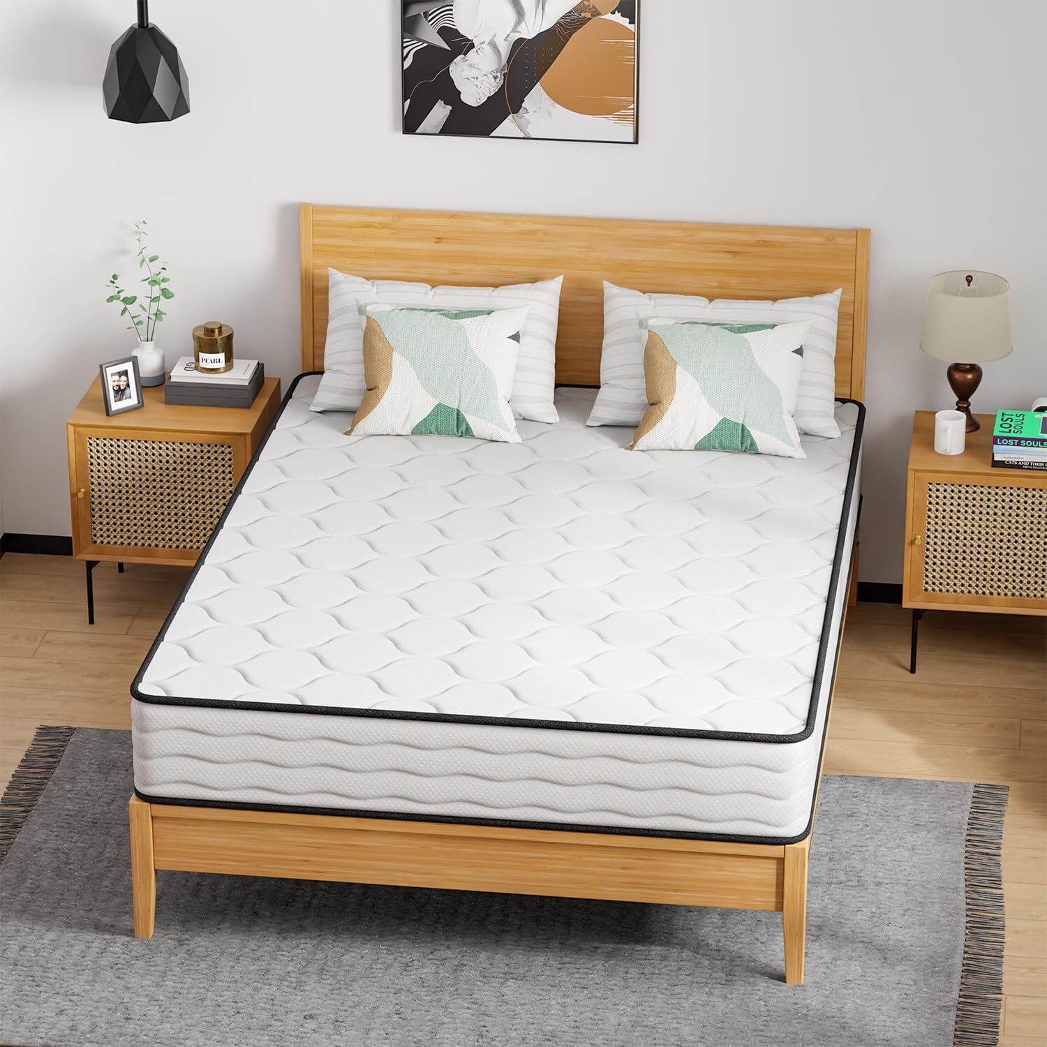 10 Inch Innerspring Mattress Pressure Relief Foam Mattress with Removable Cover