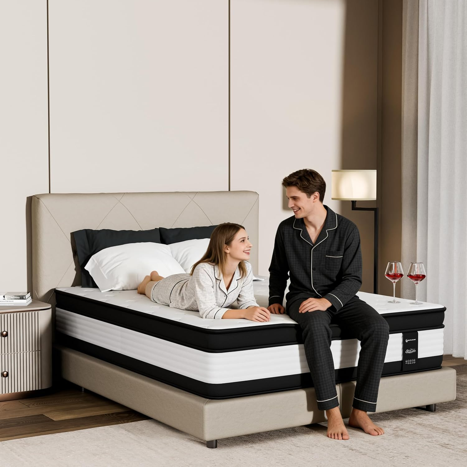 12 Inch Queen Mattress Hybrid Memory Foam with Individually Wrapped Pocket Sprin