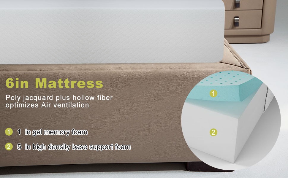 6 Inch Full Mattr, Medium Firm Base Fo, Breathable & fortable