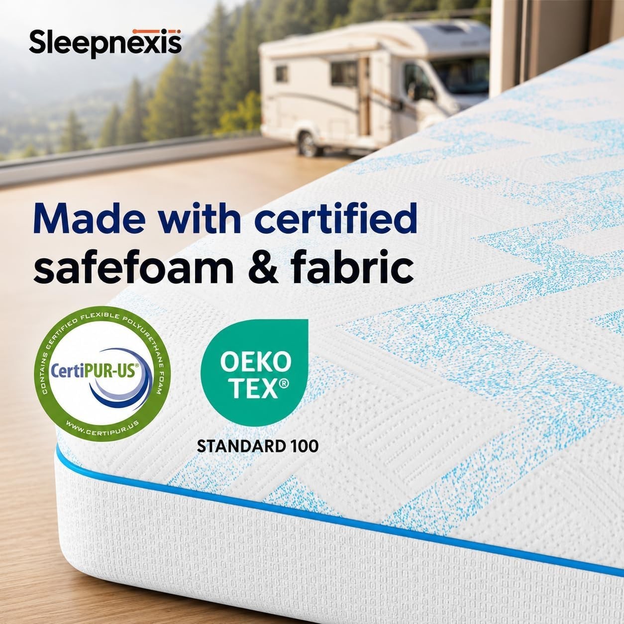 RV Mattress 8/10 Inch Cooling Gel Memory Foam, Medium Firm Support, CertiPUR-US