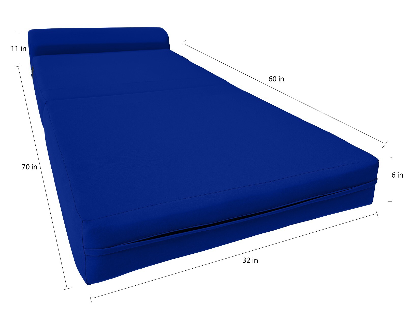 Royal 6x32x70 Sleeper Chair Folding Foam Bed, Foam Density 1.8 lbs Sofa Beds
