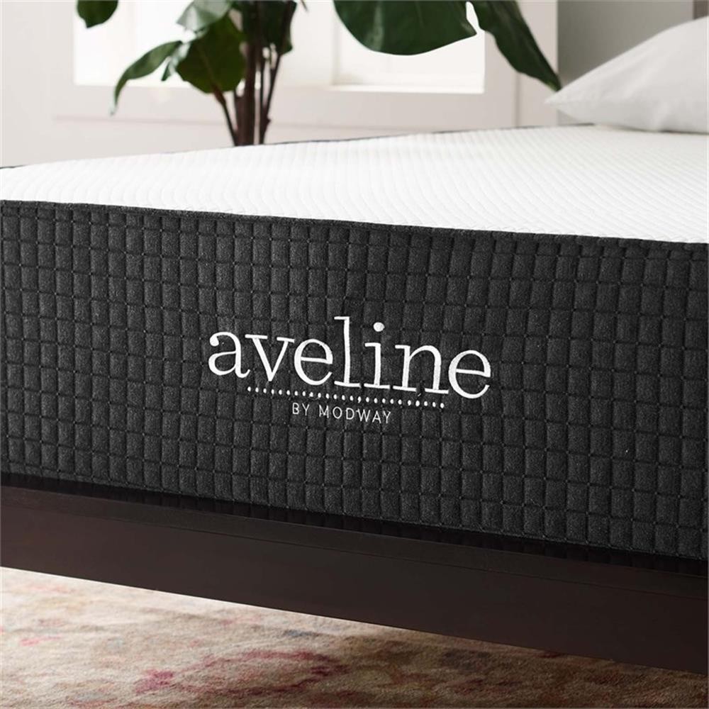 Modway Aveline 12″ Modern Style Memory Foam King Mattress in White