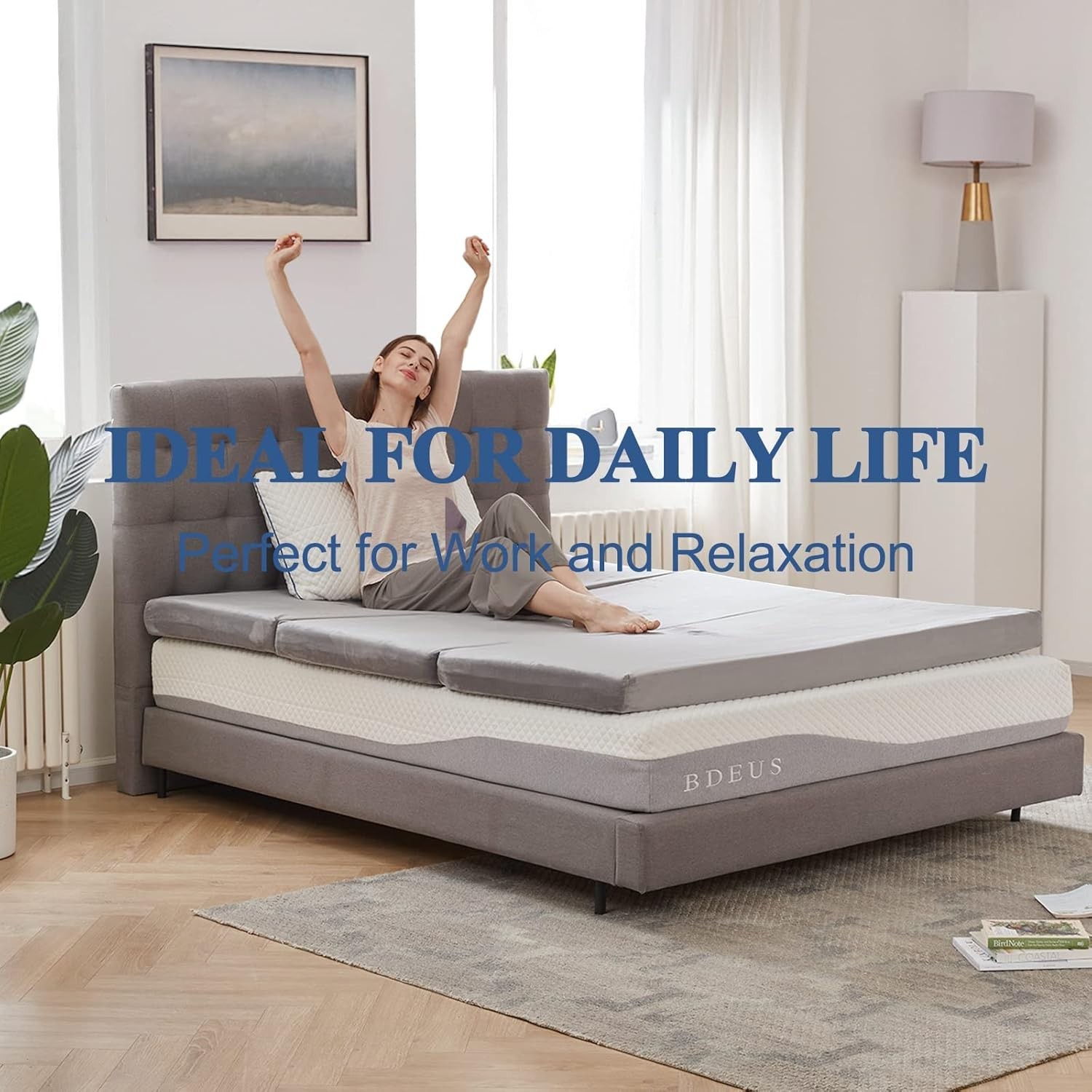 Tri Folding Foam Mattress with Waterproof Cover and Carrying Bag 31 x 75 Inches