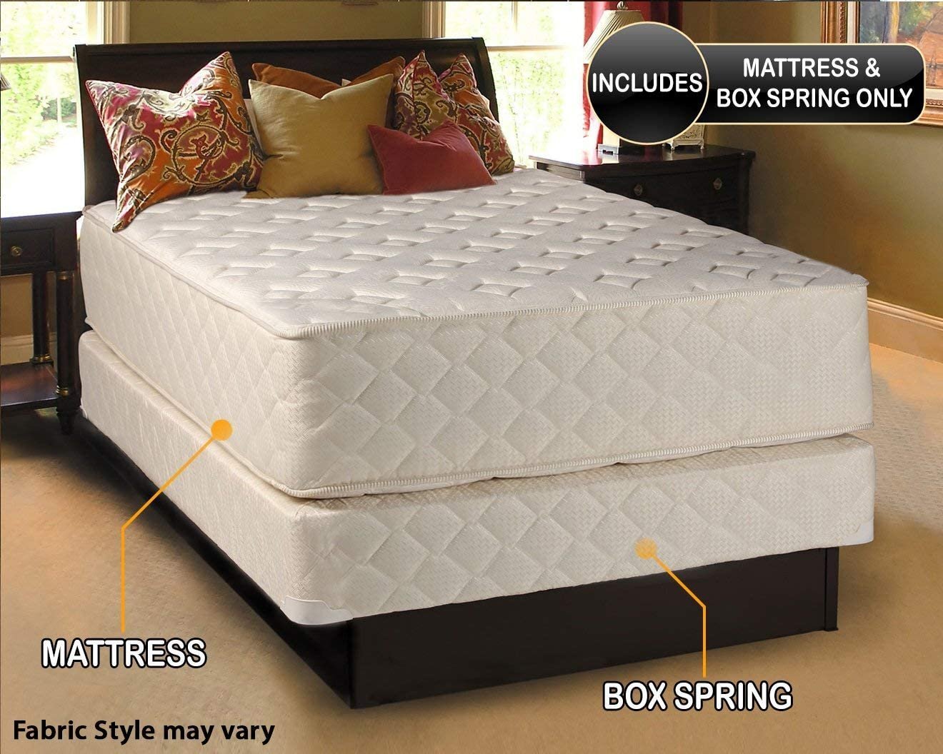 Highlight Luxury Firm King Size Mattress Set with Bed Frame Included – Spine…