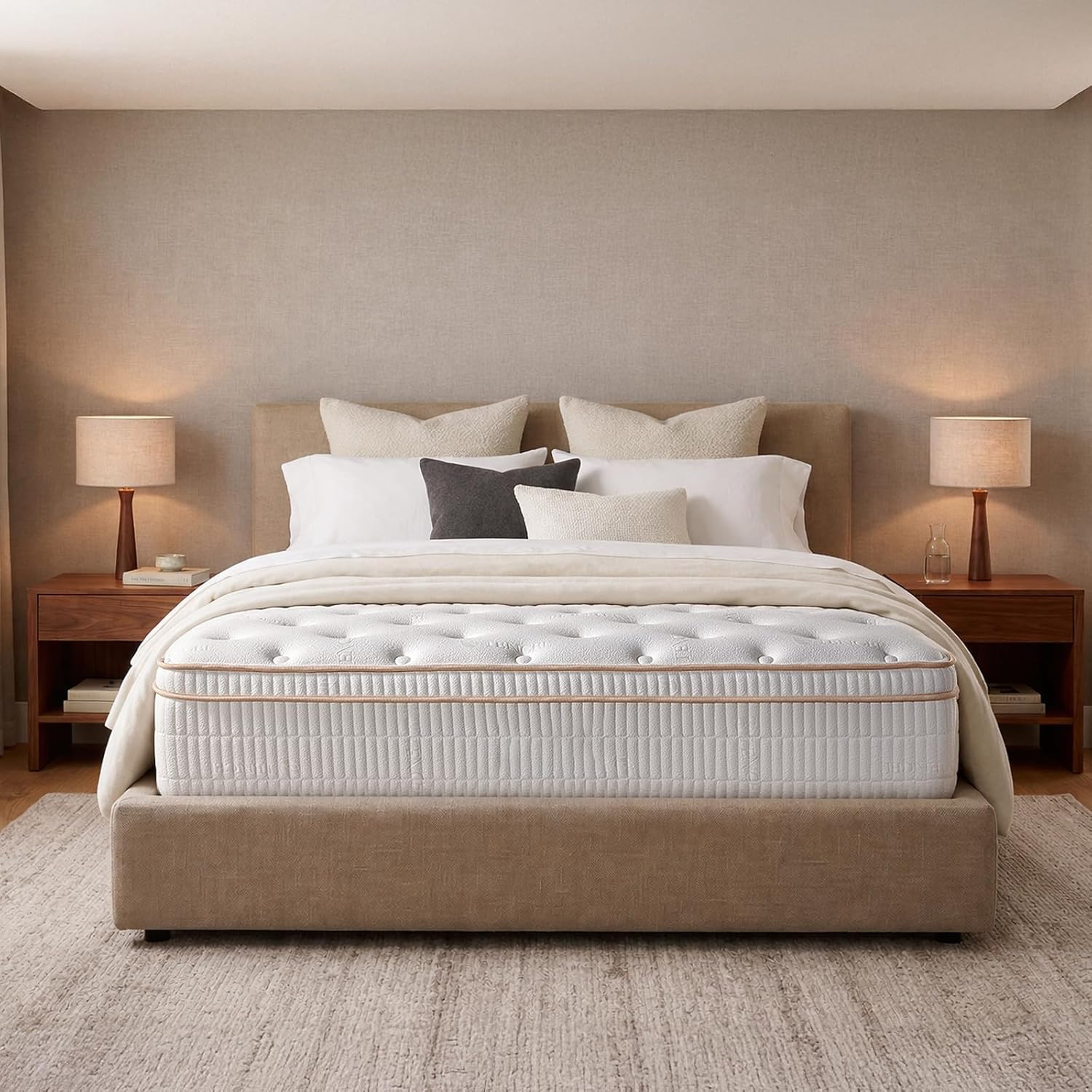 Queen 14″ Hybrid Mattress Fiberglass Free Memory Foam Bed