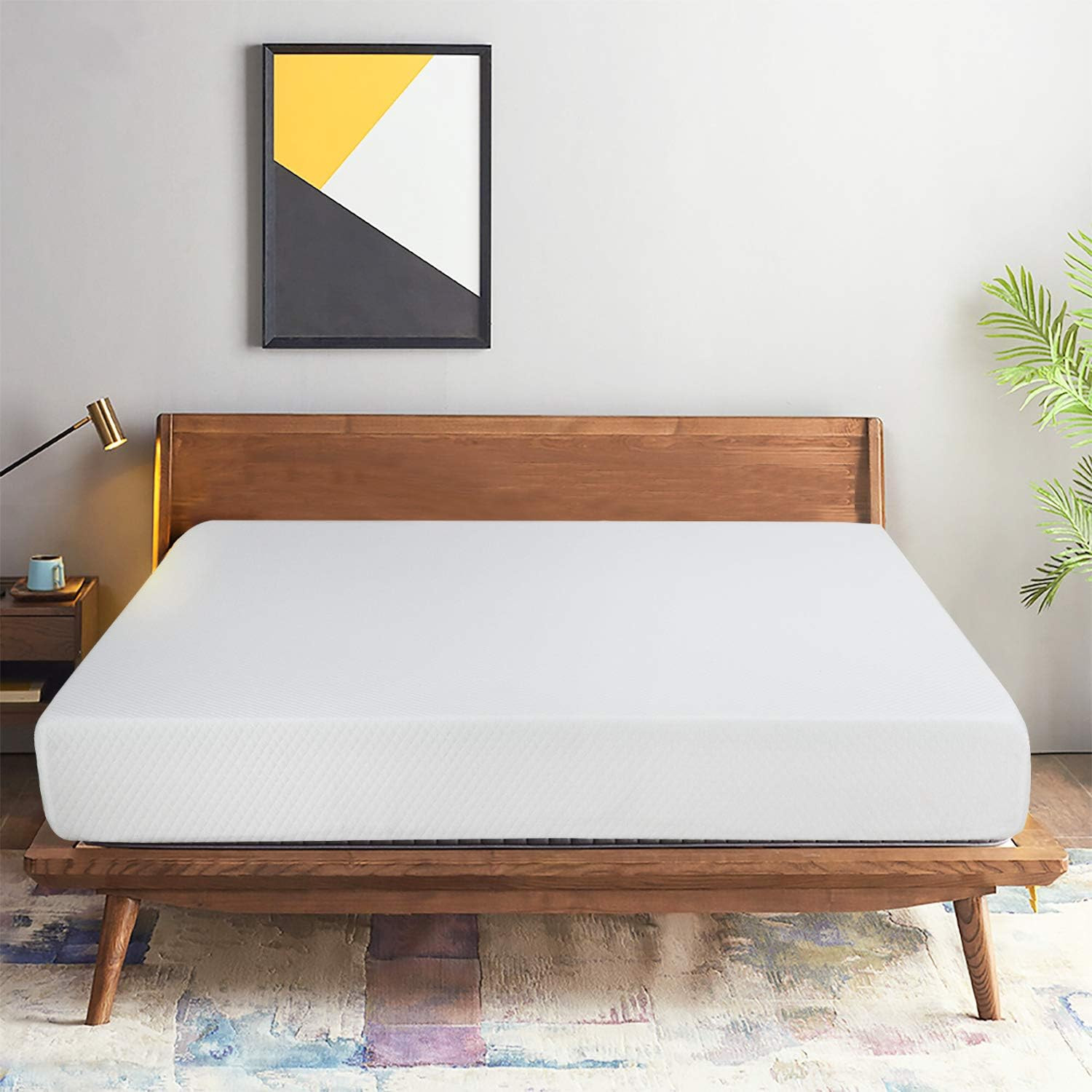 | 8 Inch Full Mattress | Medium Firm | Gel Memory Foam Mattress | White | Bed in