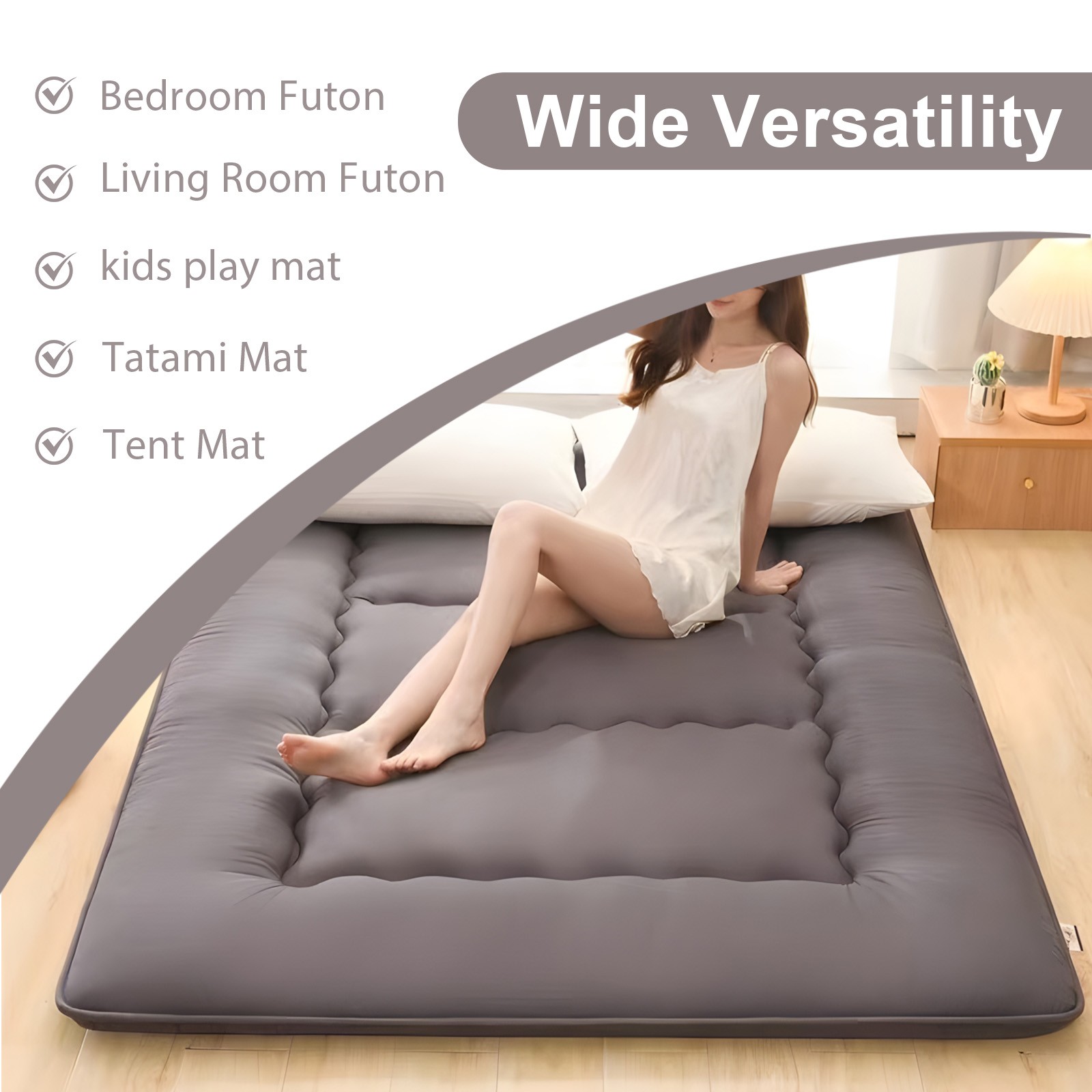79″x71″ Queen Size Japanese Floor Mattress for Adults Foldable Futon Tatami Pad