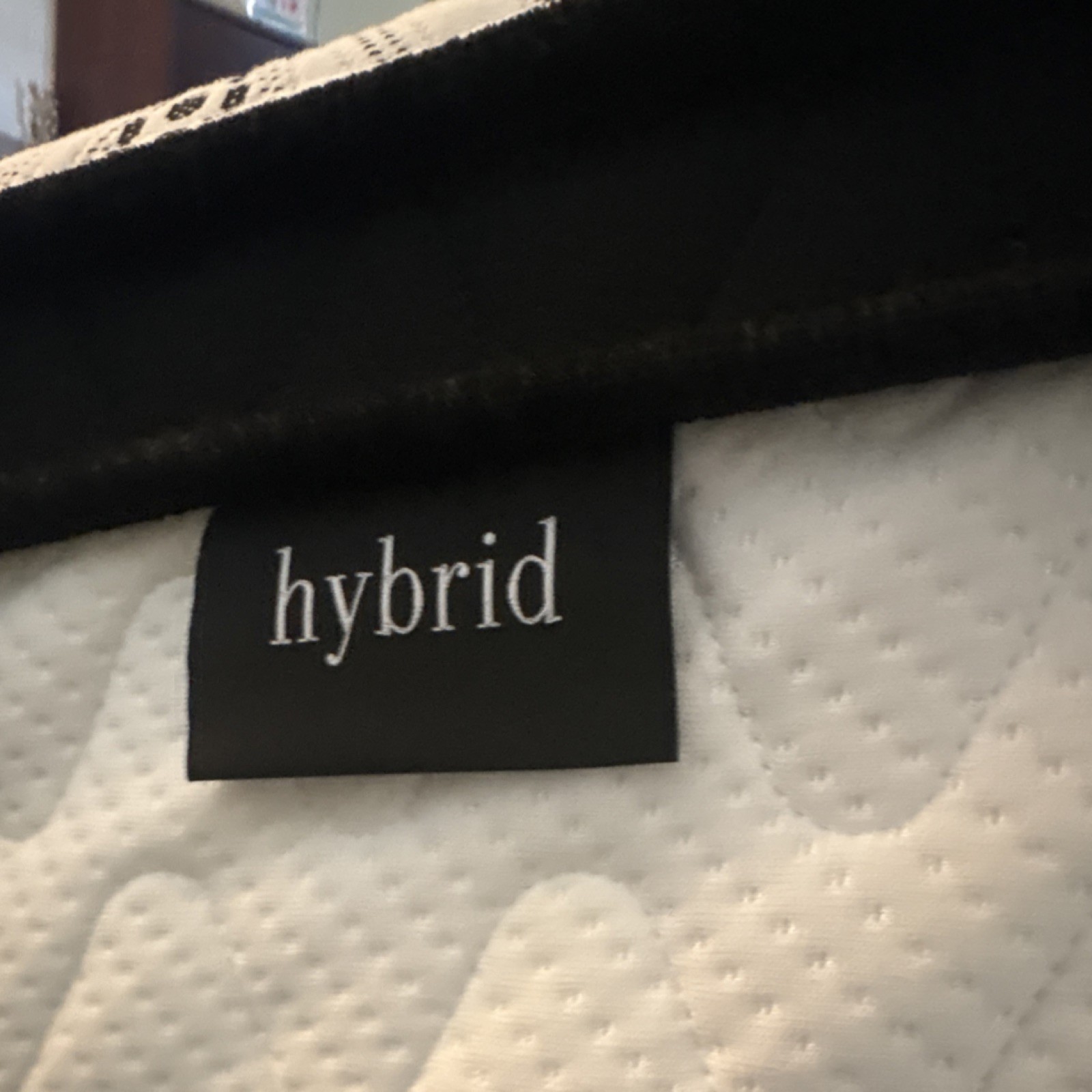 Hybrid Mattress Floral Pattern White Black Rectangle for Bedroom