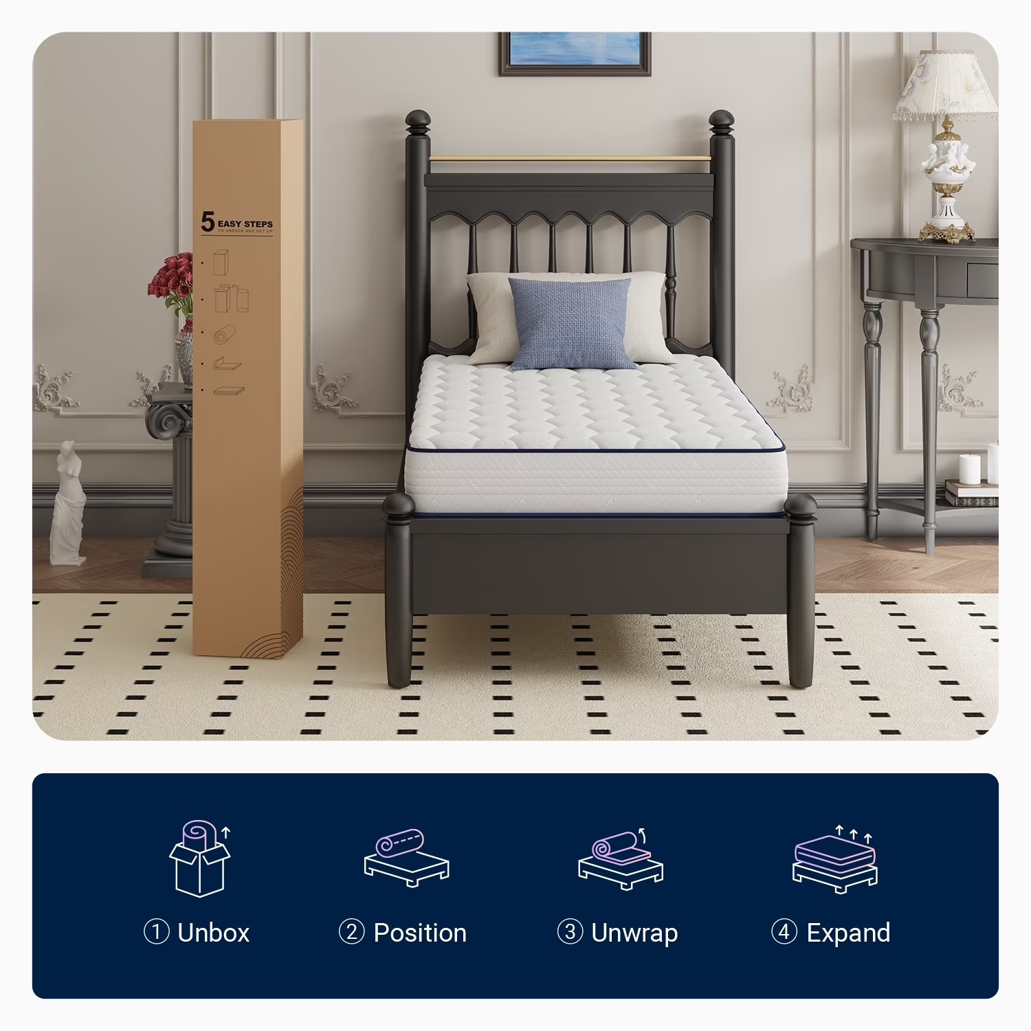 Avenco Pearl 6″ Twin Size Medium Adult Supportive Innerspring Mattress