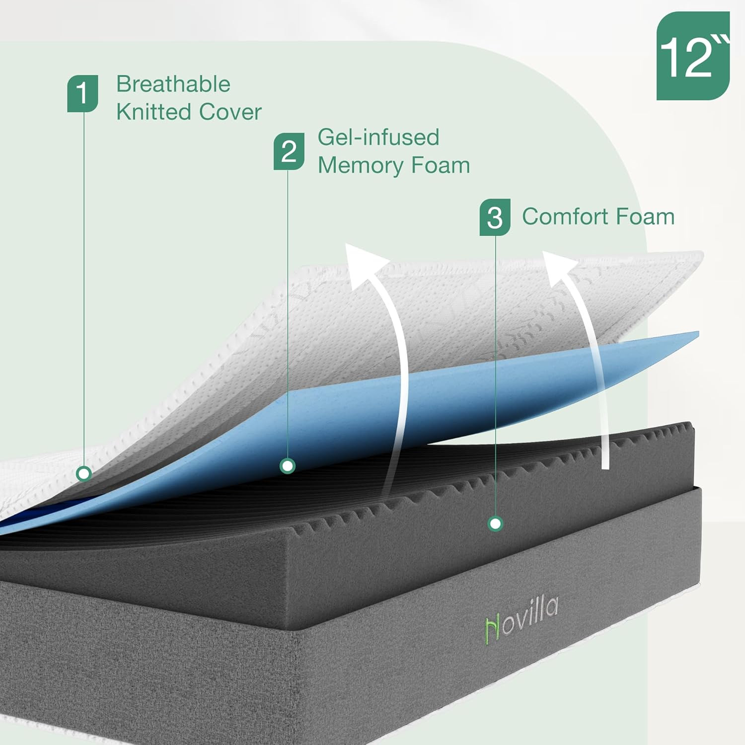 14″ King Memory Foam Mattress with Cooling Cover & Back Pain Relief Support