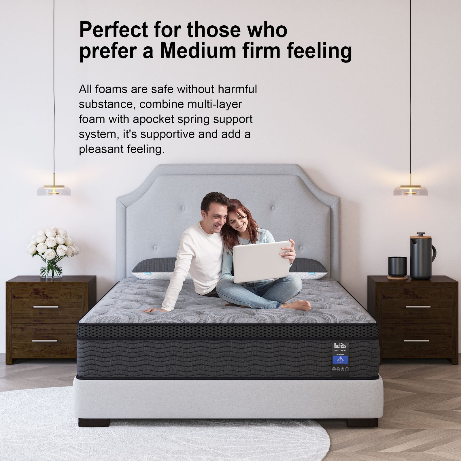 9″ 12″ 14″ Gel Memory Foam Mattress Twin Full Queen King Hybrid Spring In A Box