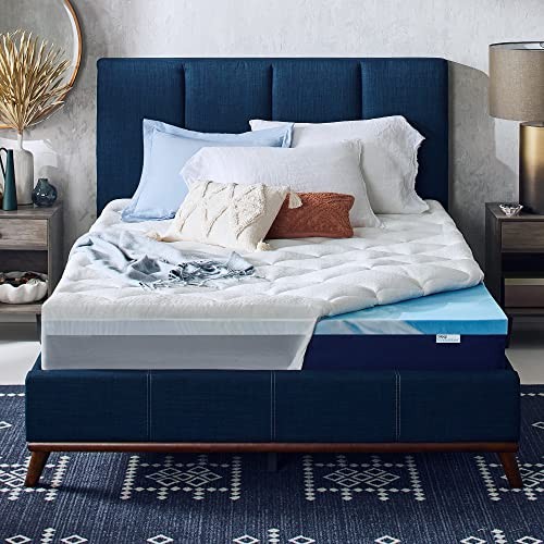 Gel Memory Foam Dual Layer Mattress 4 Inch Size, Queen Topper Cooling Comfort