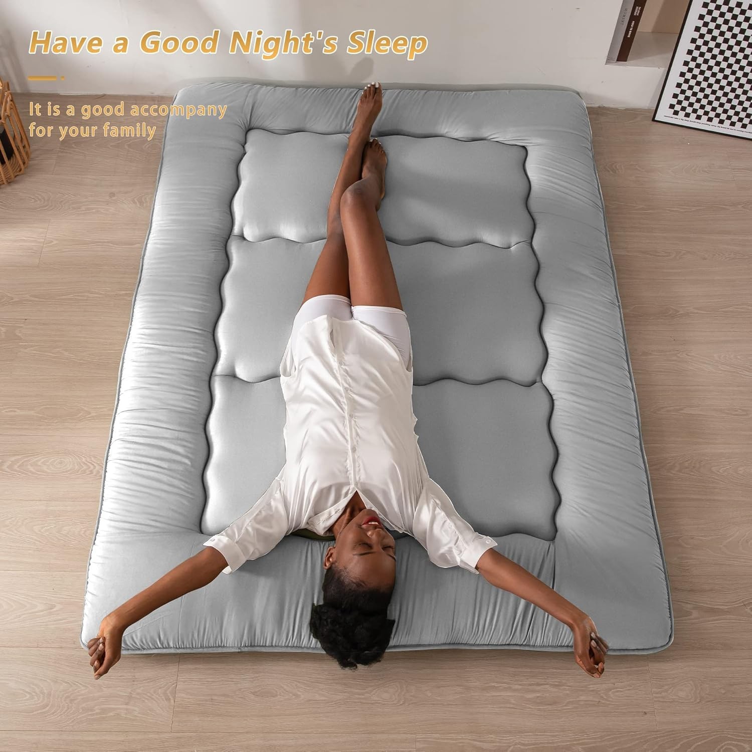 Luxury Japanese Floor Mattress Queen – Foldable Futon with Dustproof Cover