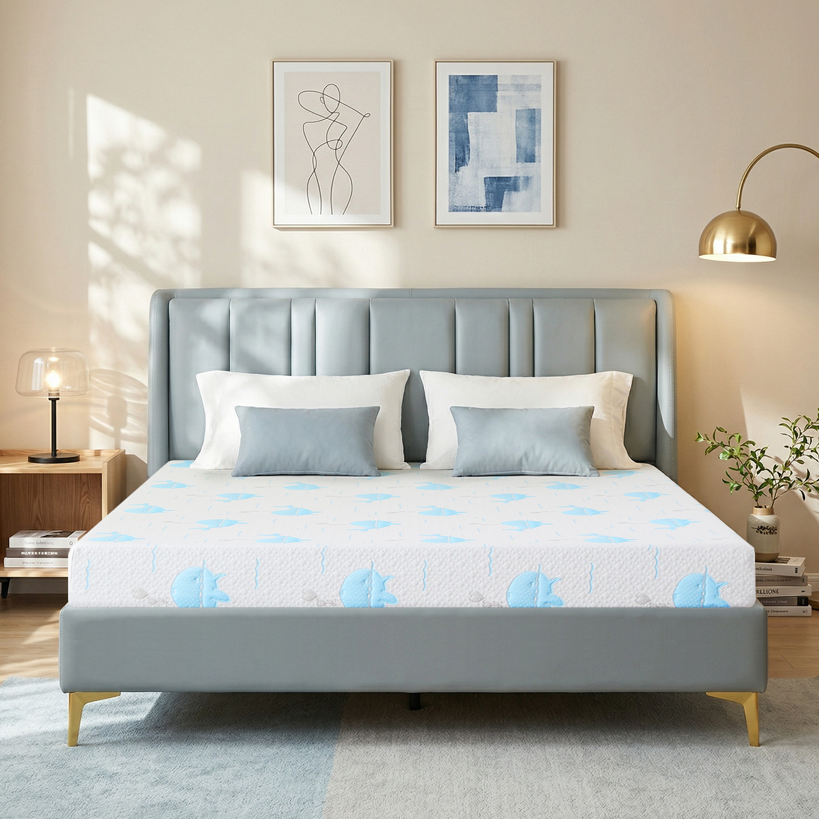 5″ 6″ Cooling Gel Memory Foam Mattress with Breathable Washable Cover in a Box
