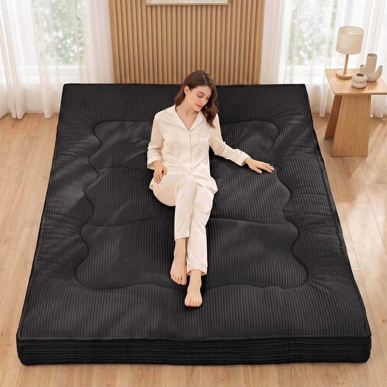 Extra Thick Futon Mattress – Japanese Floor Mattress for Adults, Portable Fol…