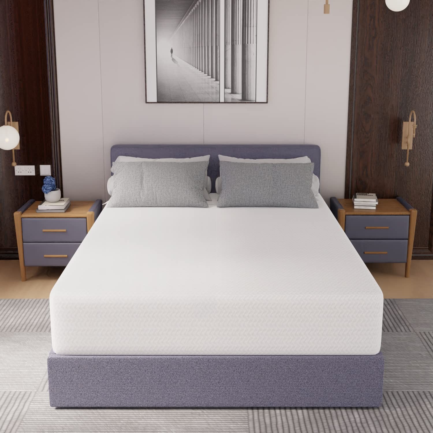 12 Inch Green Tea Memory Foam Mattress,Bed-in-a-Box Medium Firm Mattress Cert…