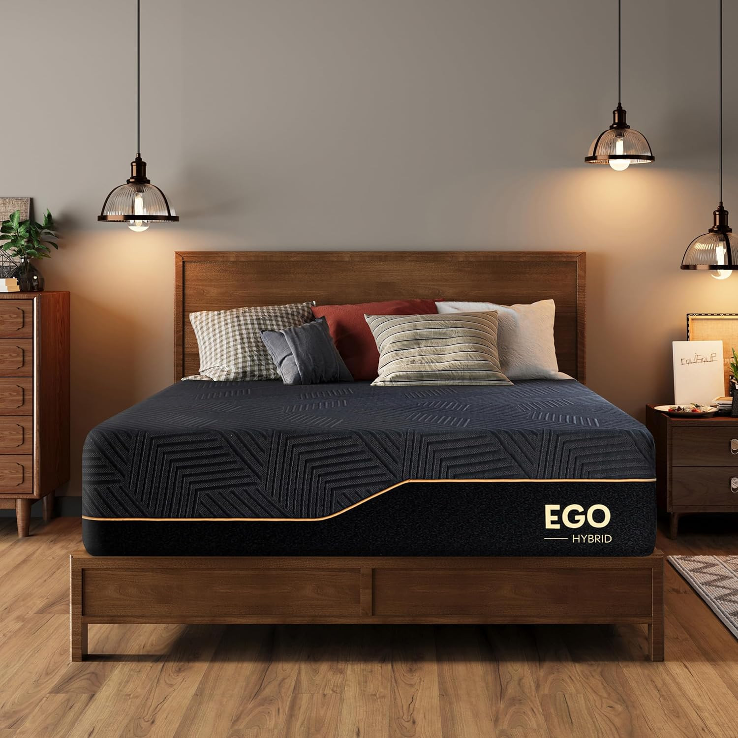 EGOHOME 12 Inch Queen Memory Foam Mattress for Back Pain, Cooling Copper Gel Bed