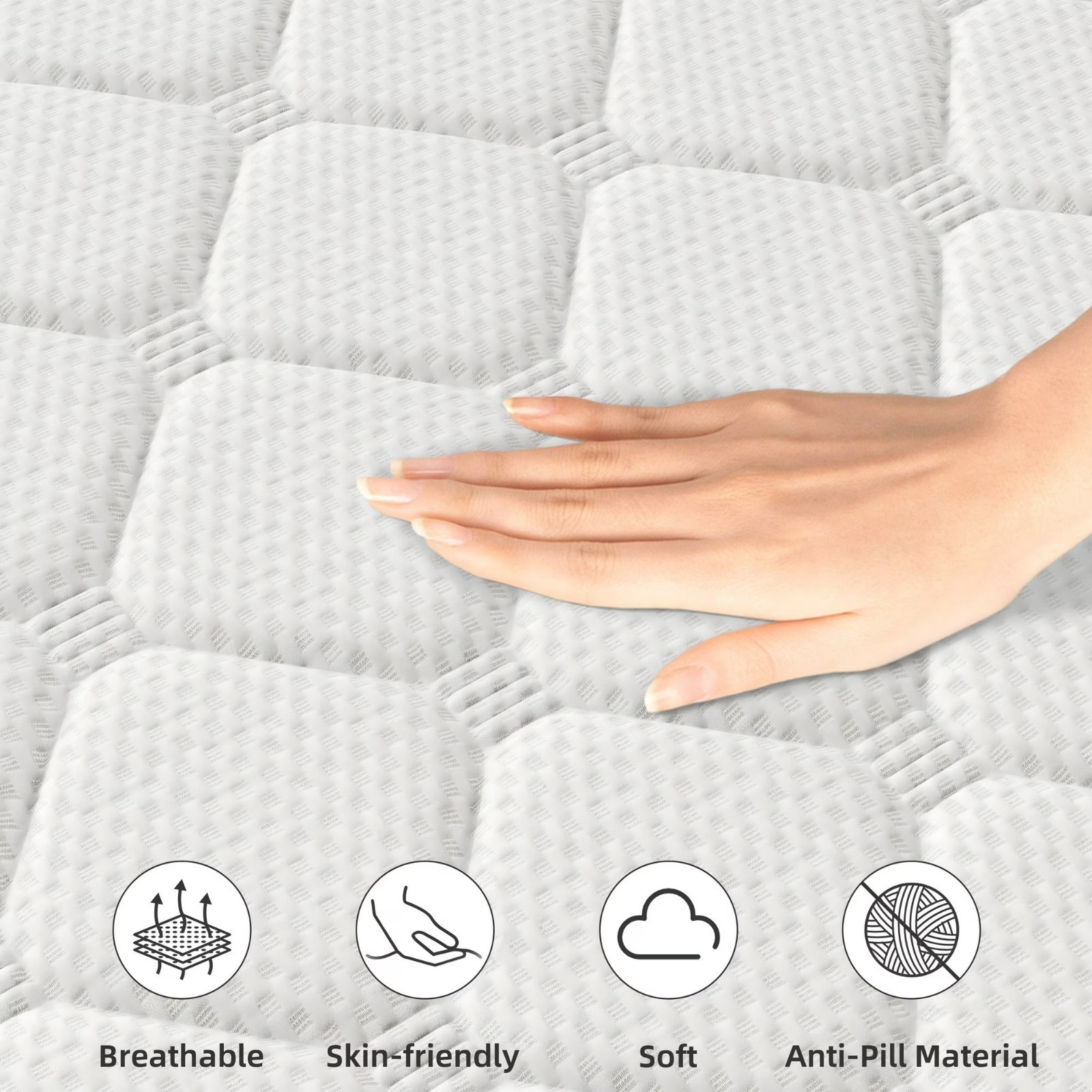 14″ Twin Hybrid fabric Mattress 8 Zone Ultra Quiet Ergonomics Support Bed In Box