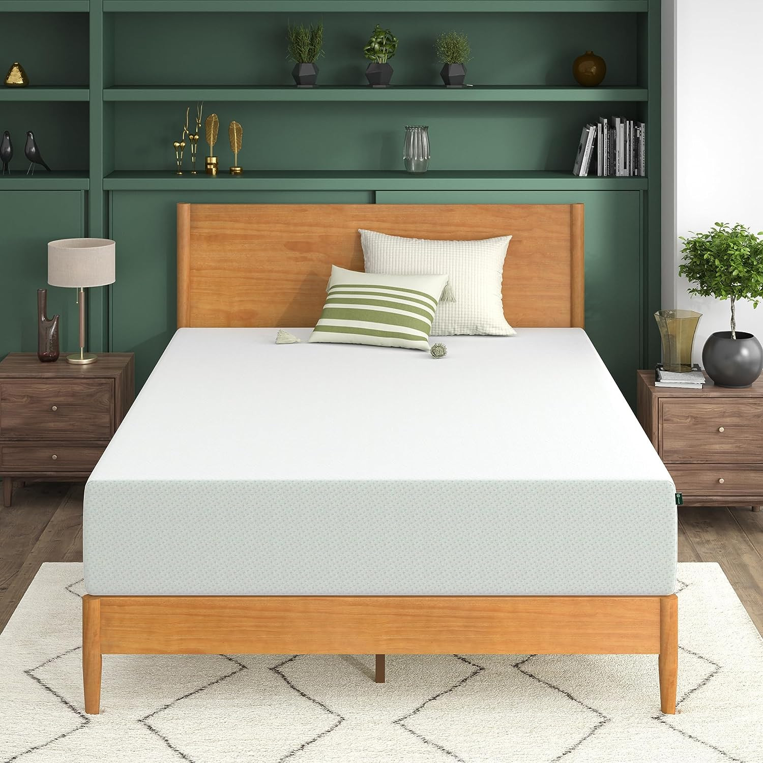 12 Inch Green Tea Memory Foam Mattress, Fiberglass Free, Patented Custom Contour