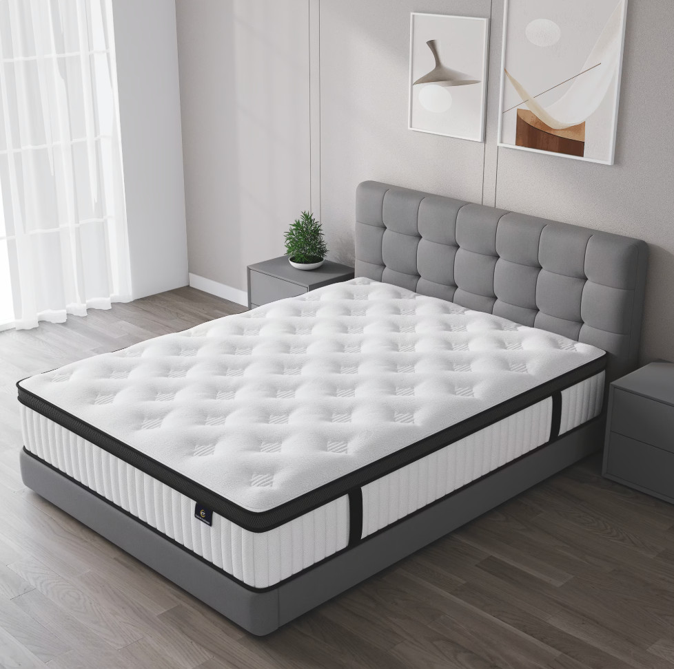 10″ Colchon Queen Gel Memory Foam Hibrido Cama Queen Mattress Medium Firm Hybrid