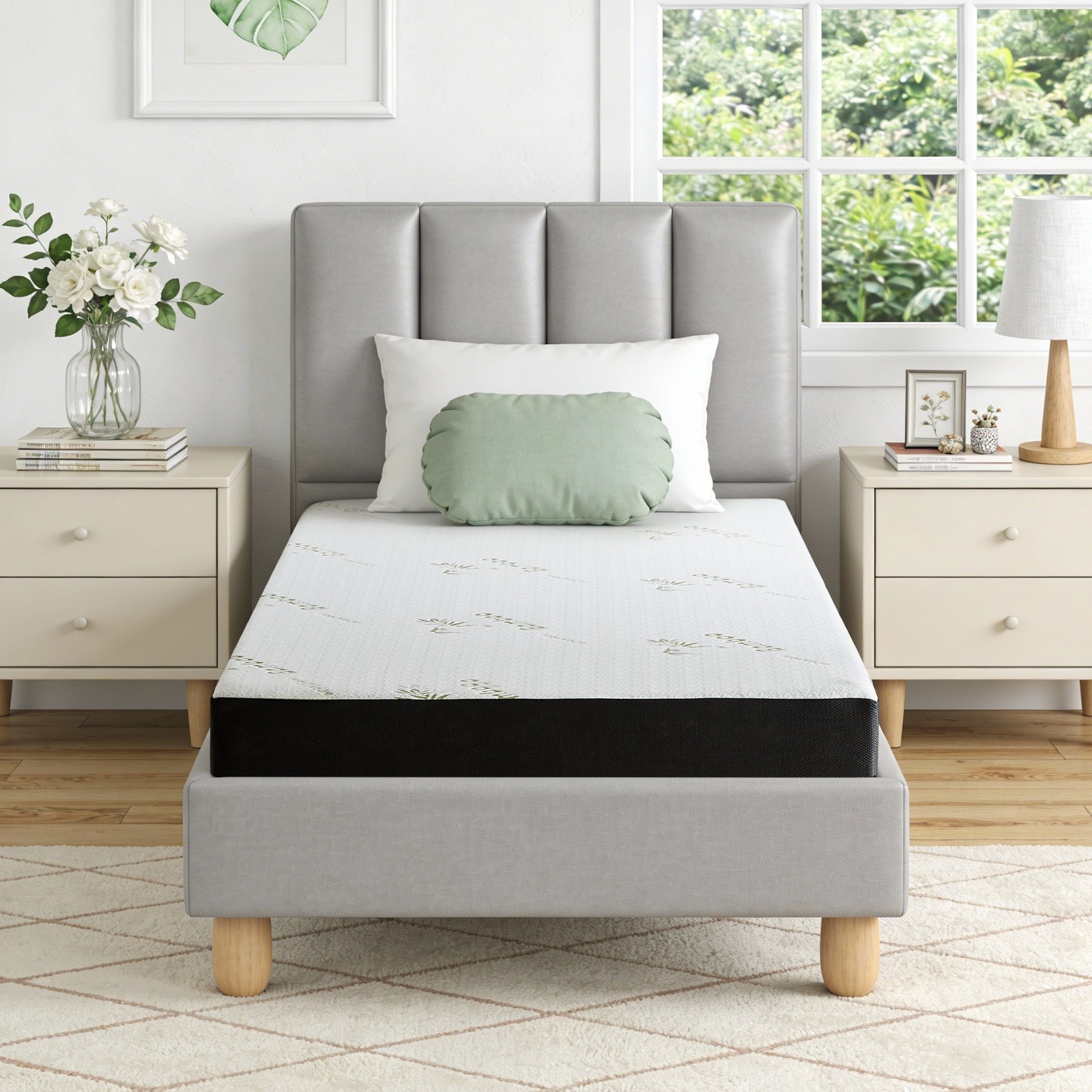 5″ 6″ Waterproof Breathable Soft Memory Foam Mattress with Bamboo Cooling Cover