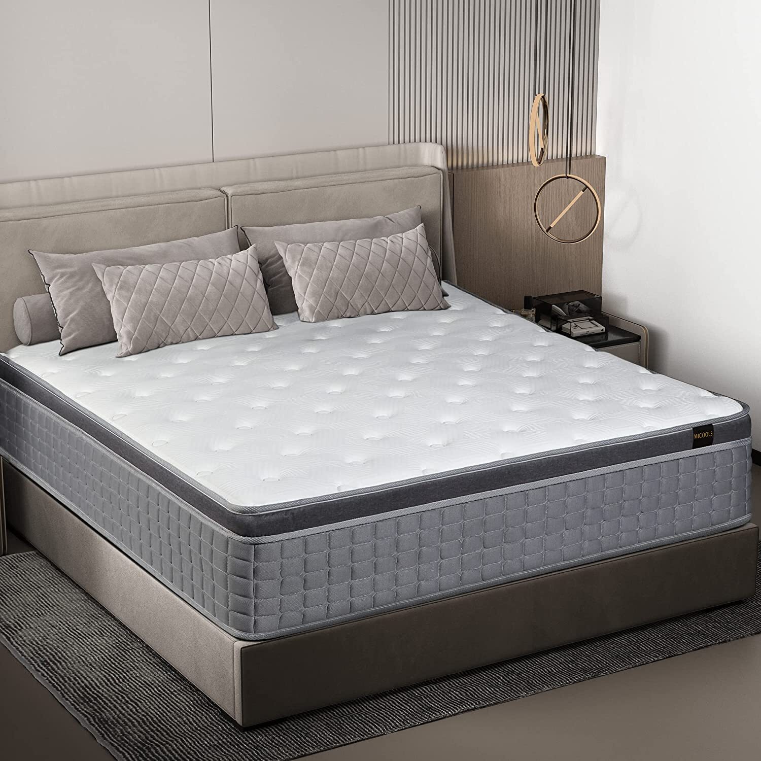 12 Inch Twin Full Queen King Hybrid Mattress in a Box, Innerspring Memory Foam