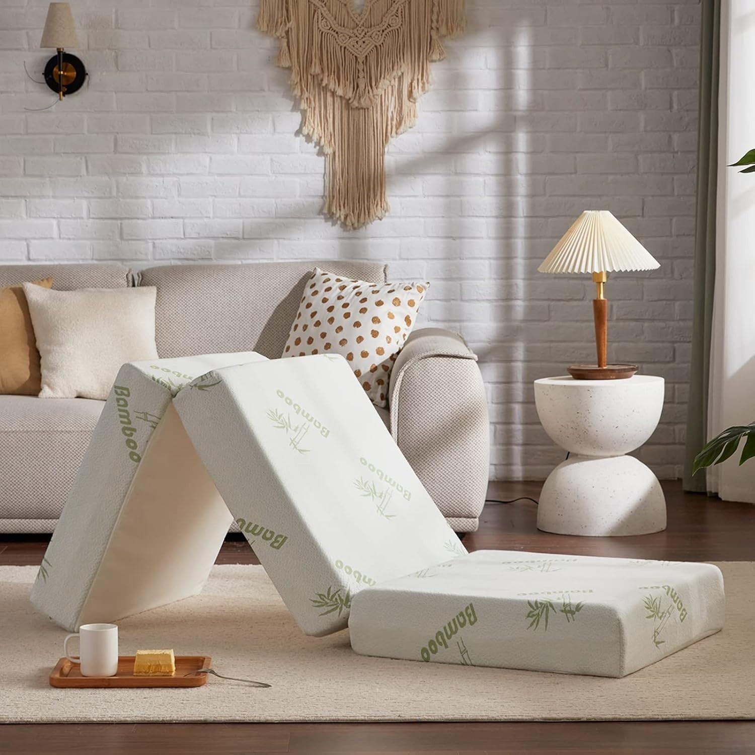 4 Inch Tri-Folding Memory Foam Mattress with Storage Bag, Cot Size 75″x31″