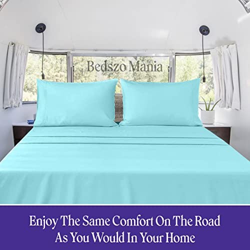 RV Bunk Sheet Set 28″ X 75″ Color (28×75) BUNK SIZE Aqua Blue 8″ Deep Pockets
