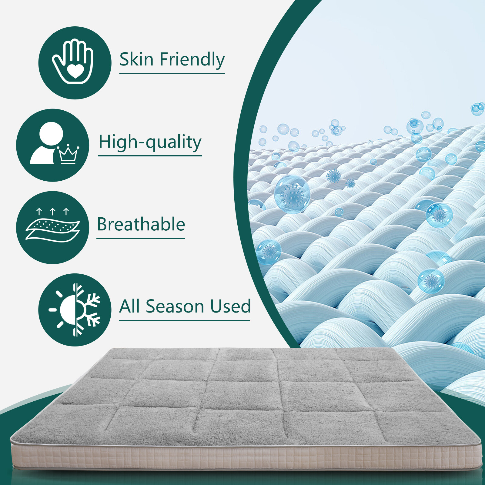 NAIZEA Foldable Janpanese Mattress, Roll Up Mattress Reviserble Winter Mattress