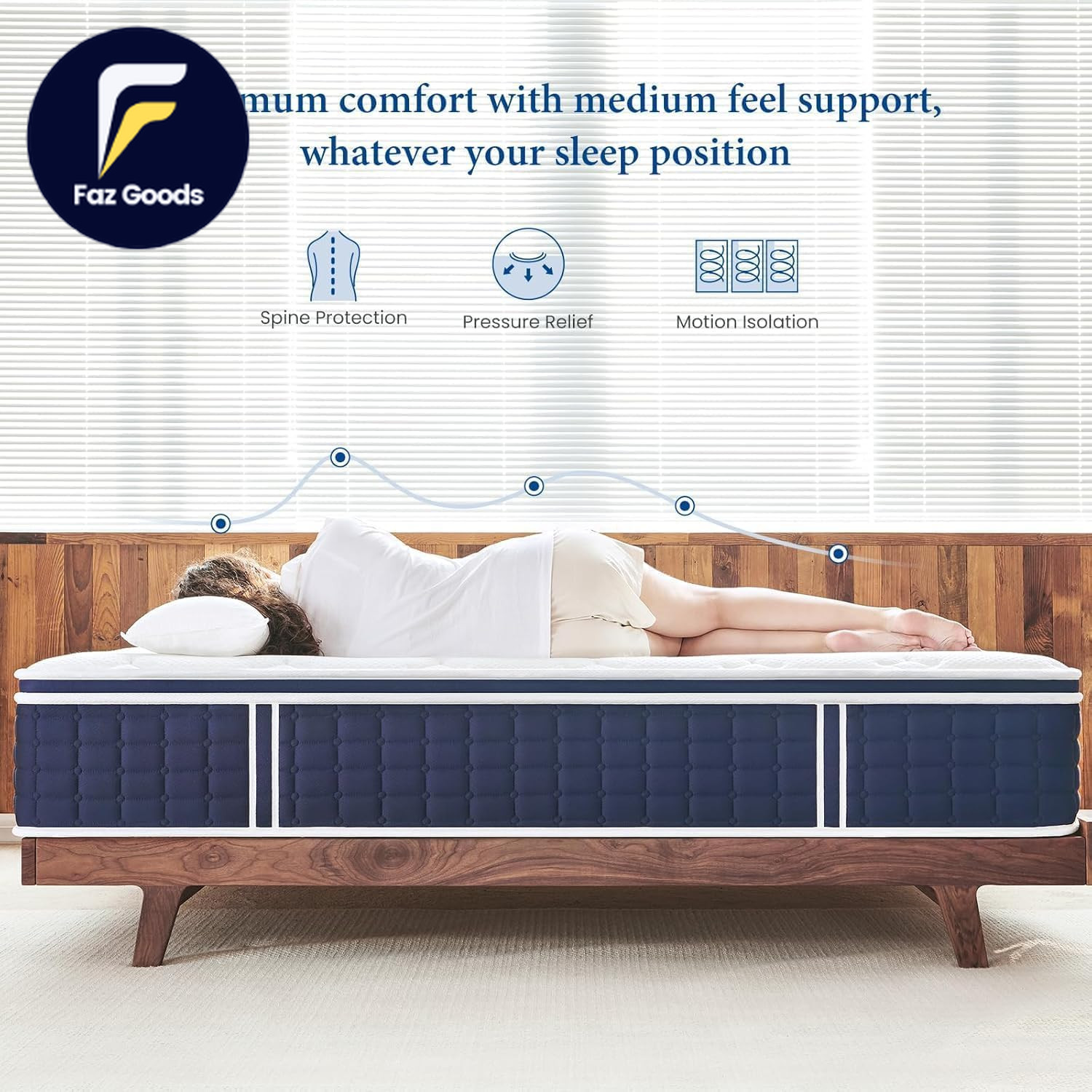 King Mattress 12 Inch Tight Top Deep Sleep Mattresses with Extra Lumbar & Hip Su