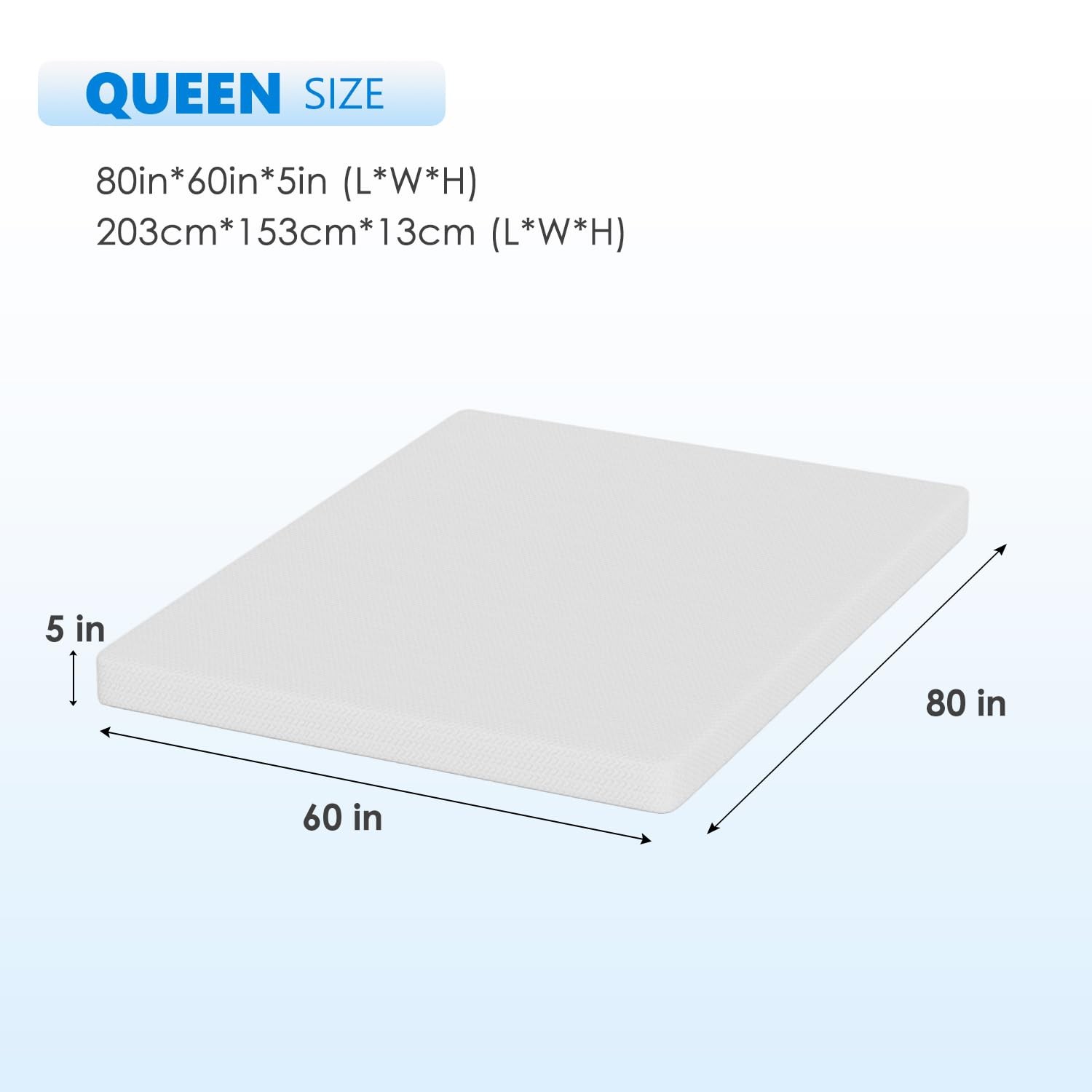 5 Inch Green Tea Queen Cooling Memory Foam Mattress/Medium-Firm Mattress for …