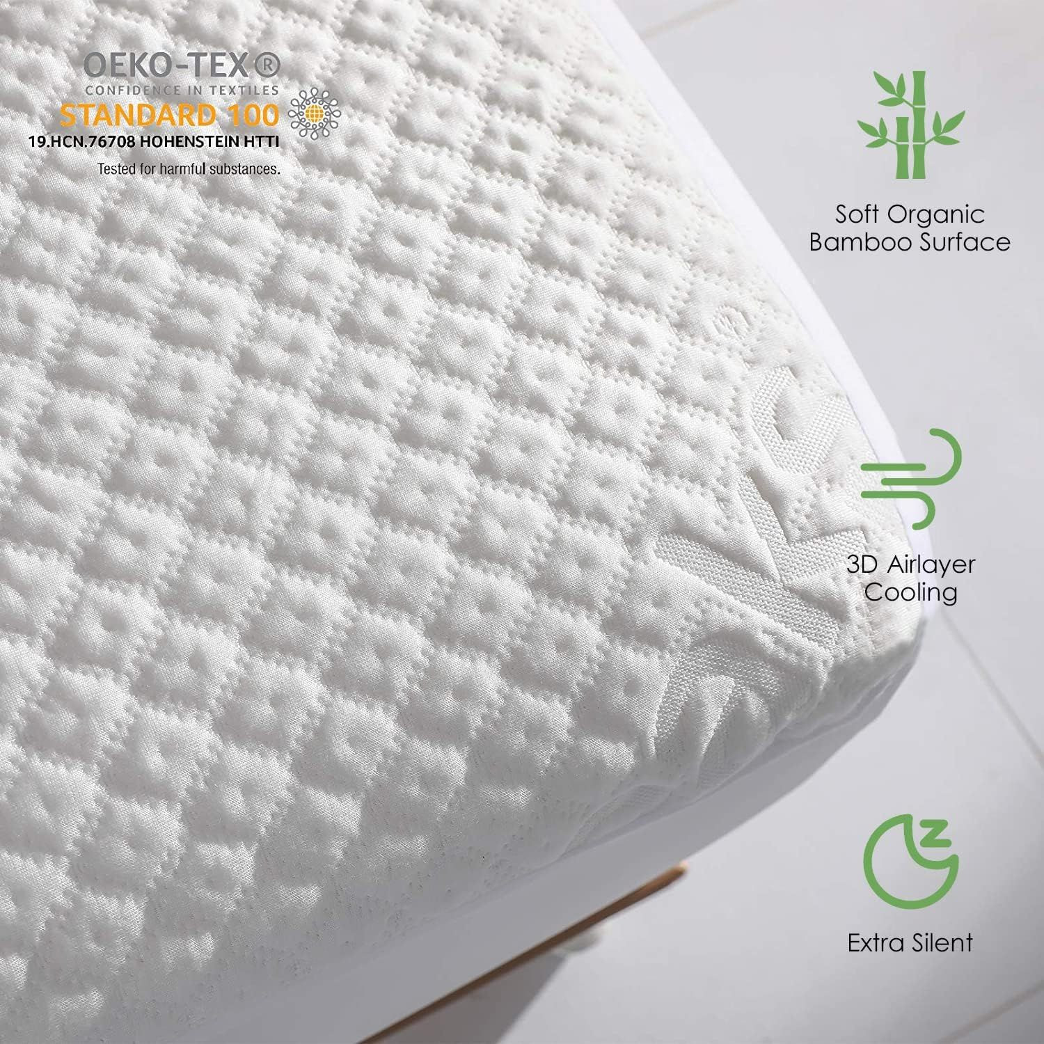 King Size Waterproof Mattress Protector Cooling Rayon from Bamboo King, White