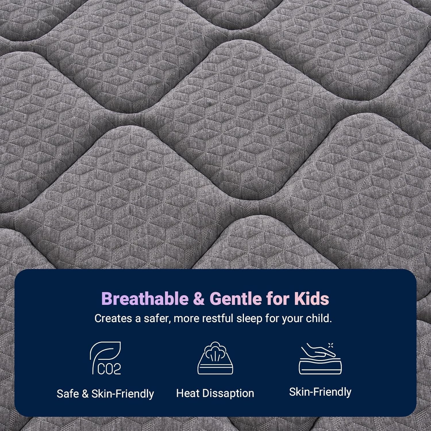 Twin Size Mattress 6″ Mattress in a Box for Kids, Medium Firm Hybrid Mattresses