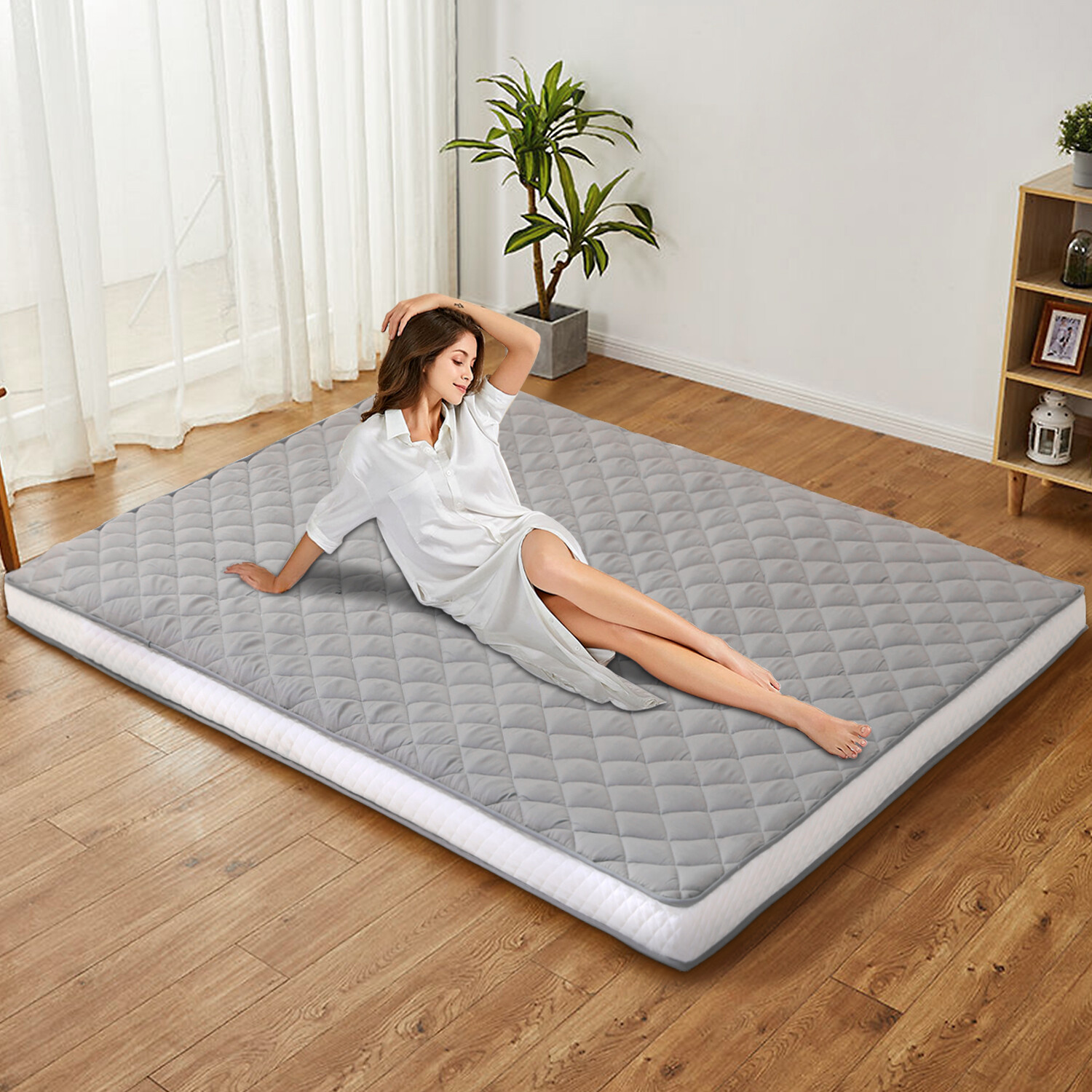 SLSY Folding Mattress Futon Mattress Japanese Floor Mat Diamond Pattern Mattress