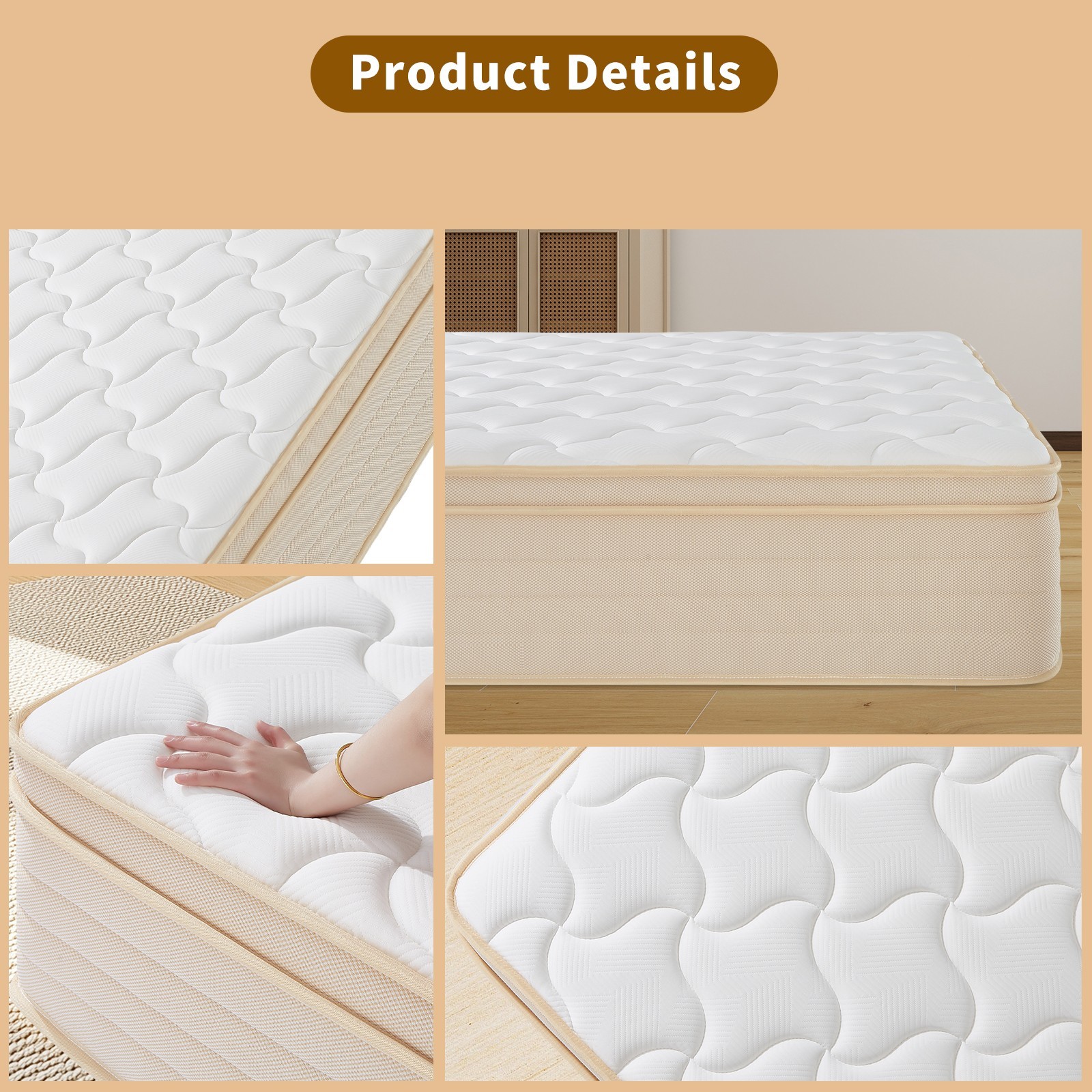 12 Inch Hybrid Queen Size Mattress in a Box Gel Memory Foam & Pocket Springs