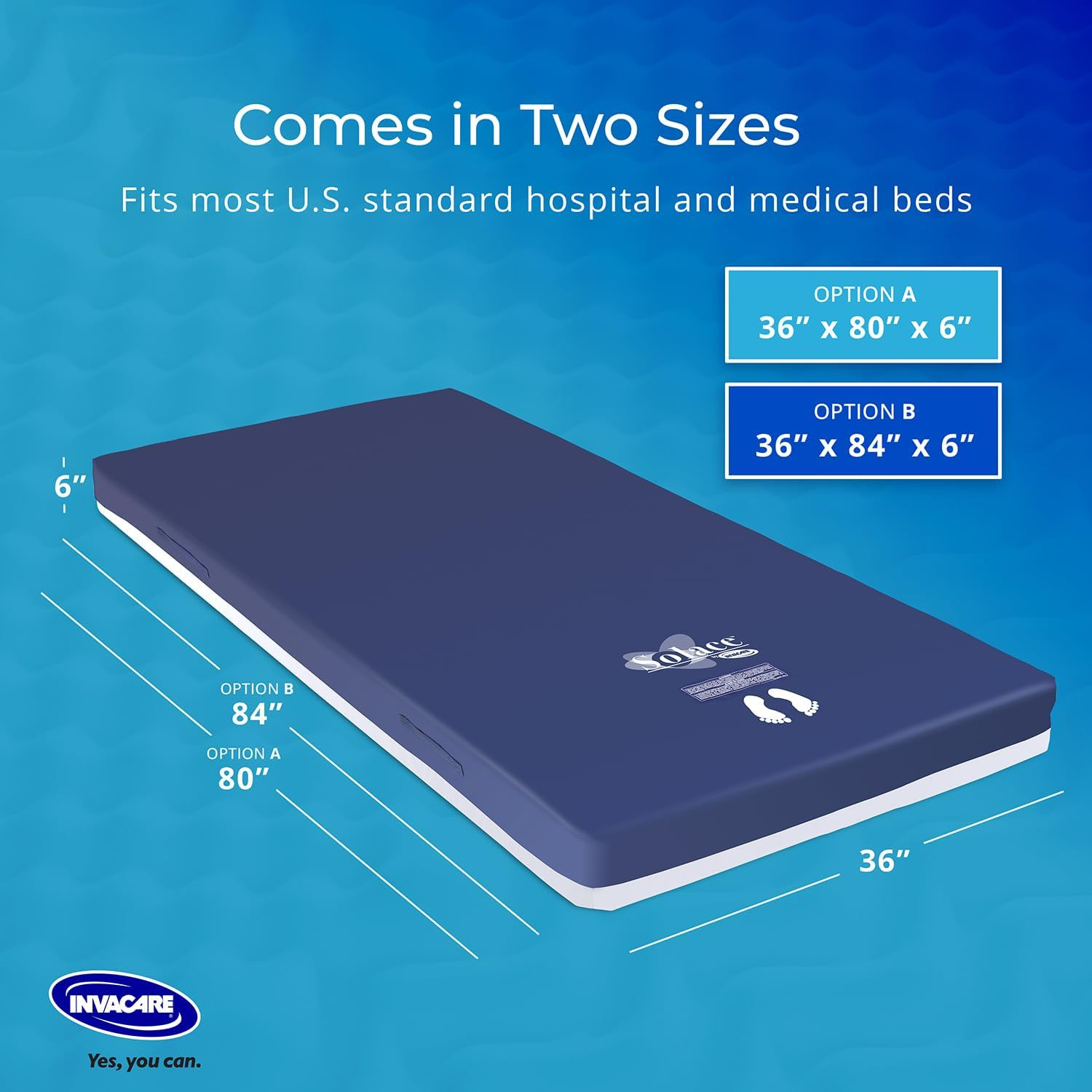 Solace Hospital Bed Mattress, Deep Fortress-Cut Zoned Pressure Relief & Redistri