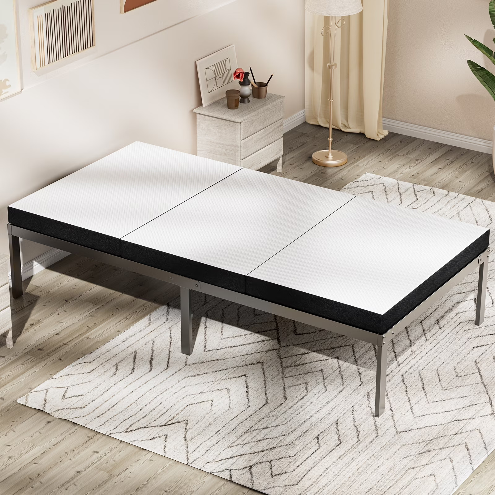 3-inch Folding Mattress, Tri Fold Memory Foam Mattress with Washable Cover