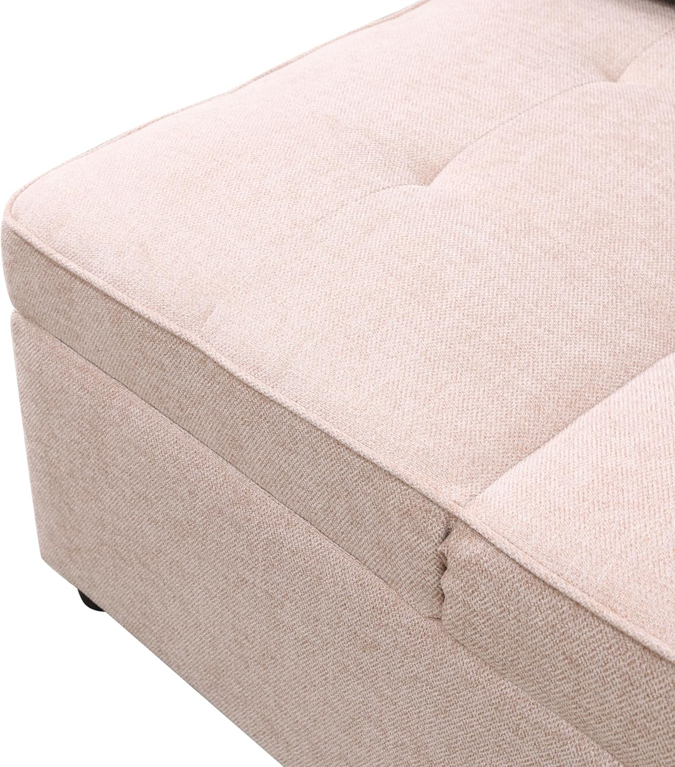 Sleeper Sofa, 4-in-1 Convertible Ottoman Couch Bed, Modern Sacloth Futon